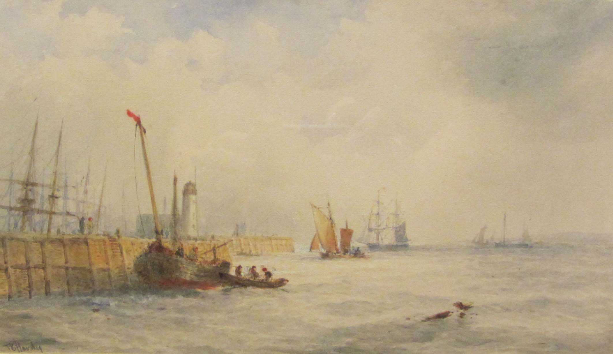 Thomas Bush Hardy (British 1842-1897): Shipping off the Harbour Scarborough,