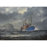 Jack Rigg (British 1927-): Fishing Trawler SH165 'Off Scarborough',
