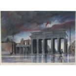 George Sharp (British 20th century): 'Death in Berlin' - The Brandenburg Gate,