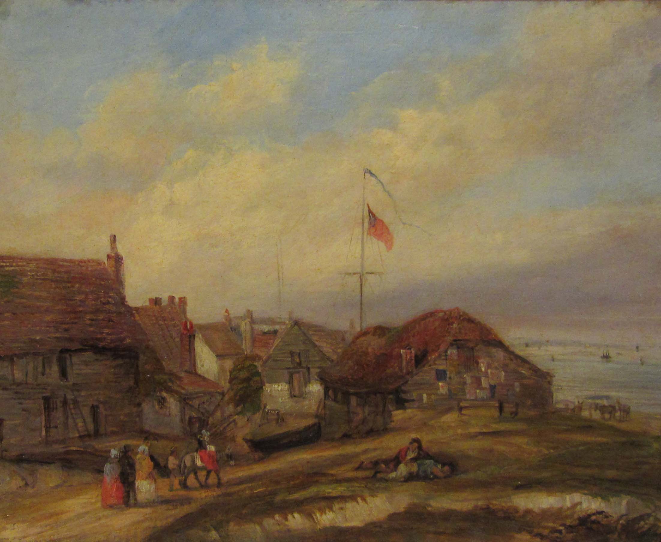 English School (Mid 19th century): 'No Man's Land Margate', oil on board unsigned,