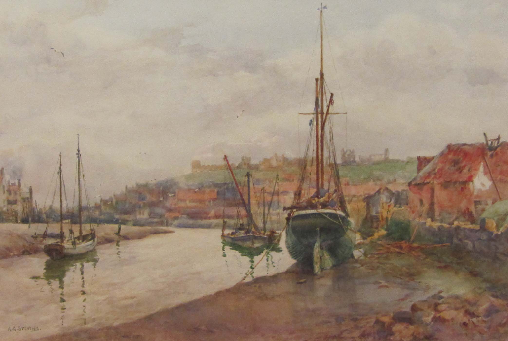 Albert George Stevens (Staithes Group 1863-1925): Whitby from Whitehall,