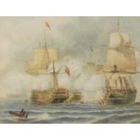 Henry Wise Harvey (British 1819-1861): Battle at Sea,