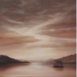 Robert Duffield (British Contemporary): Lake scene,