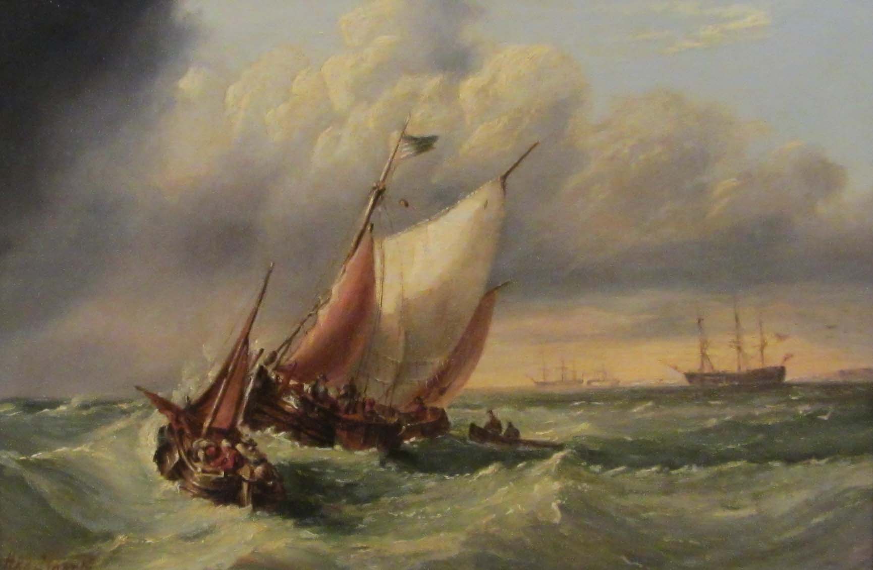 Henry Redmore (British 1820-1887): Sailing Barges and other Vessels off the Coast, - Image 3 of 3