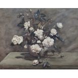 James William Booth (Staithes Group 1867-1953): Still Life of White Roses, watercolour signed,