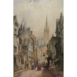 Charles James Keats (British 19th century): 'Rheims' & 'Albert' en Somme, pair watercolours signed,