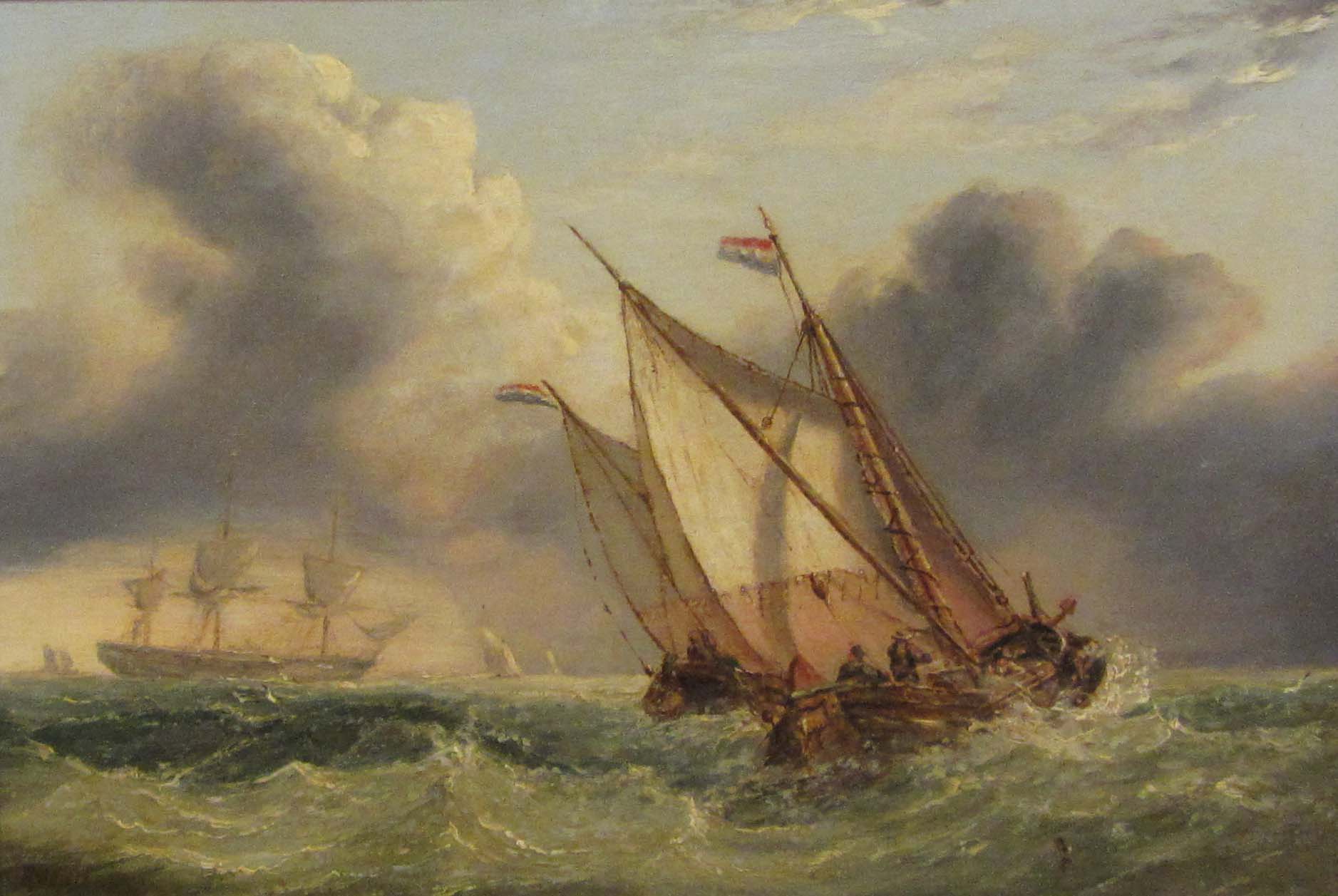 Henry Redmore (British 1820-1887): Sailing Barges and other Vessels off the Coast,