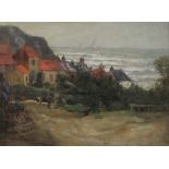 James Watson (Staithes Group 1851-1936): Cottages and Fisherfolk at Runswick Bay,