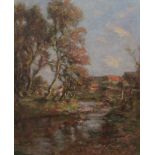 John Bowman (Staithes Group 1872-?): A North York Moors Beck, oil on canvas signed and dated 1908,