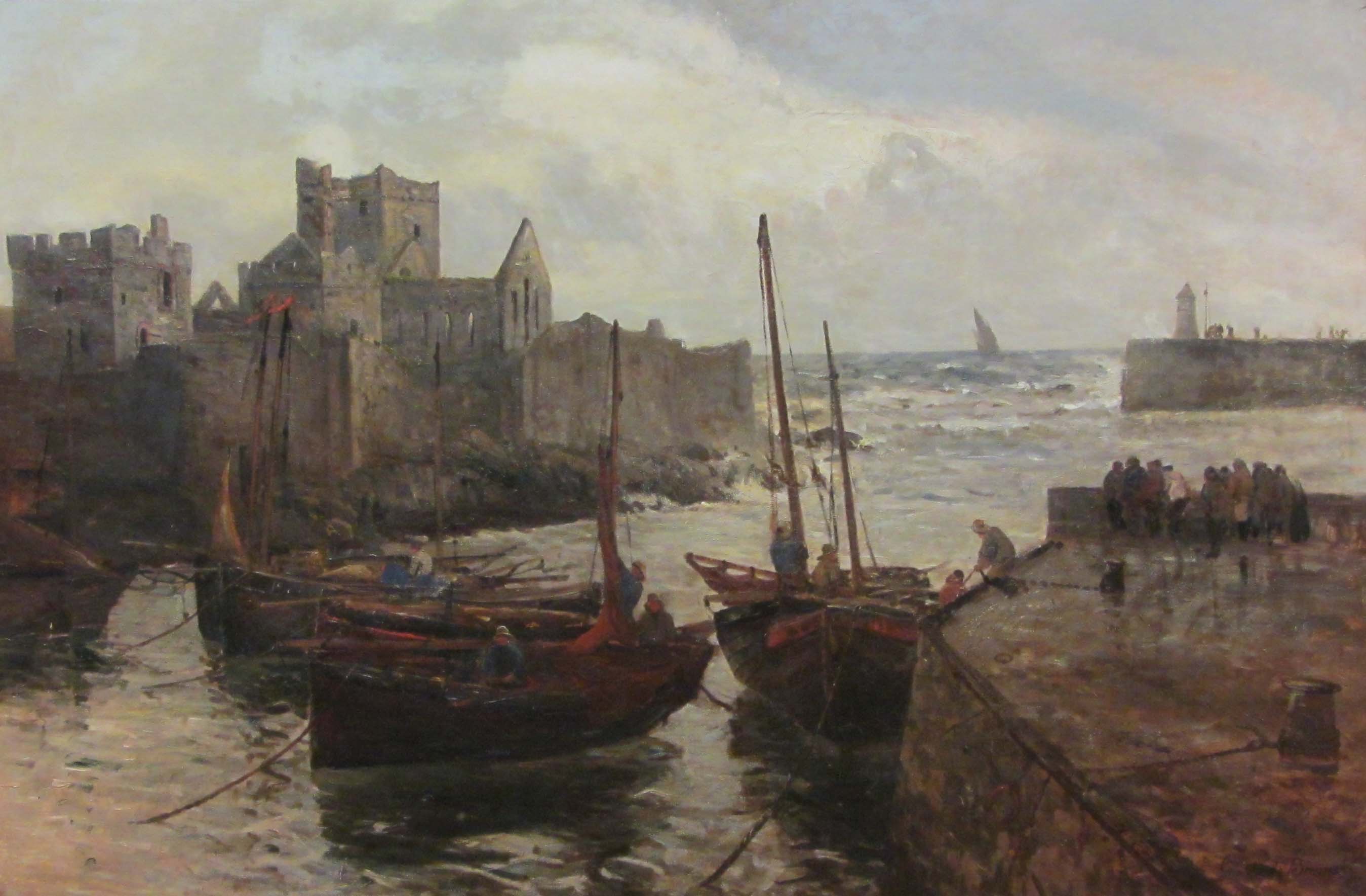 Gustave de Breanski (British 1856-1898): 'Peel Castle Isle of Man',