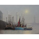 Jack Rigg (British 1927-): 'Morning Mist' Whitby, oil on board signed and dated 1988,