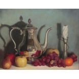 Alton Roland Lowe (Contemporary Bahamian School): Still Life of Fruit and a Coffee Pot,