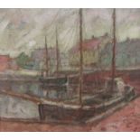 A* V* (Mid 20th century Scottish School): Boats by the Quayside,