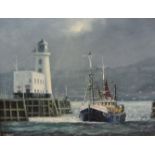 Jack Rigg (British 1927-): 'Safely Home' Scarborough, oil on artist's board signed,