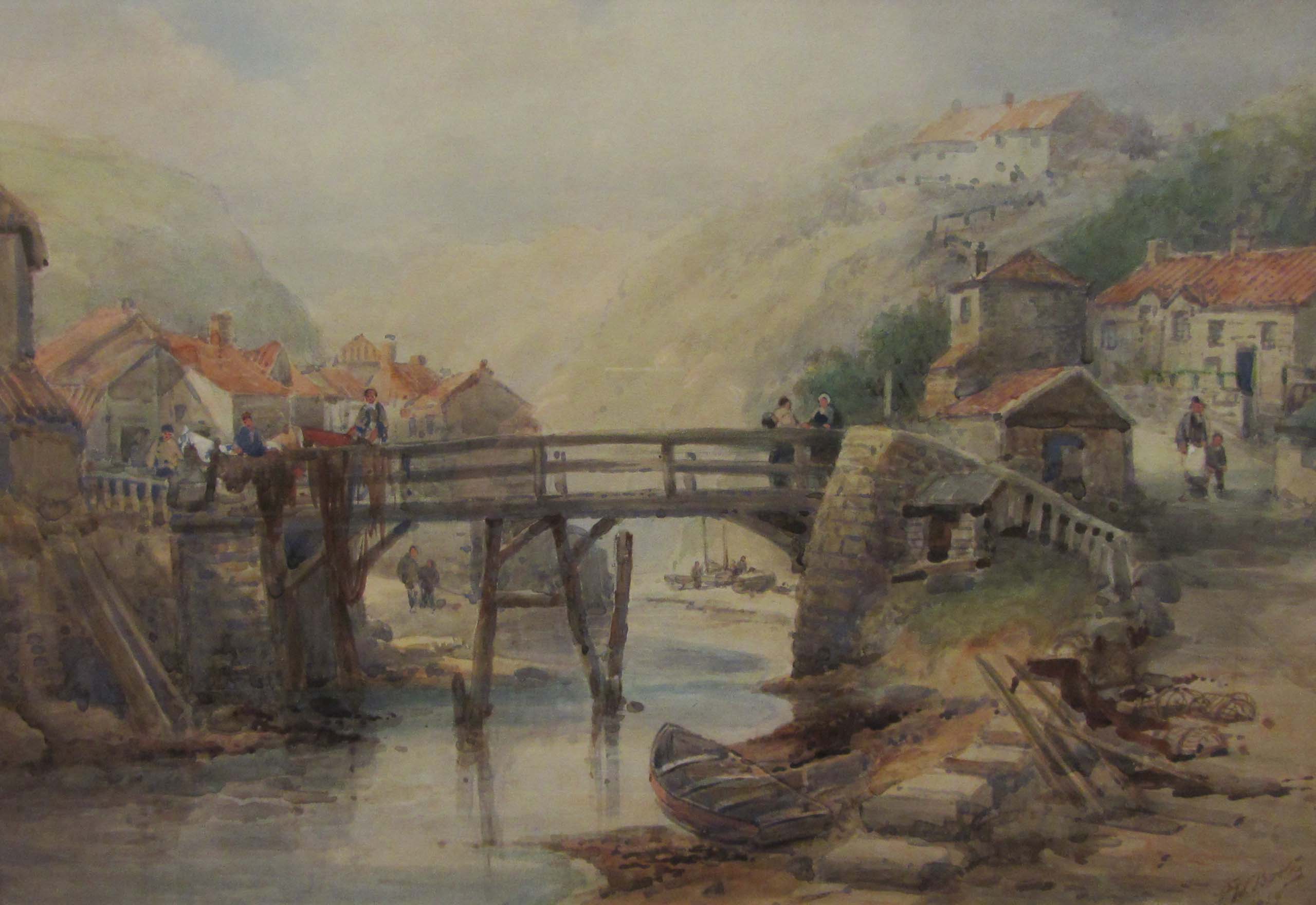 Frederick William Booty (British 1840-1924): The Bridge Staithes, watercolour signed and dated 1919,
