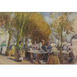 Staithes Group (19th/20th century): Continental Village Marketplace,