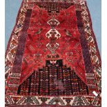 Persian Hamadan red ground rug,
