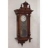 19th century walnut Vienna wall clock,