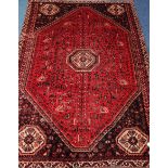 Persian Shiraz red ground rug carpet,