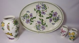 Large Portmeirion 'Clematis Florida' tray W52cm,