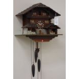 Swiss chalet style cuckoo clock, W40cm CLOCKS & BAROMETERS - as we are not a retailer,