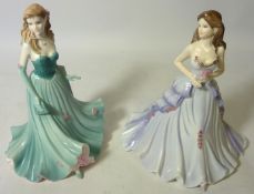 Two Coalport figures - 'With Thanks' (boxed) and 'Happy Anniversary' (2)