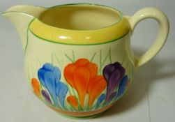 Clarice Cliff for Royal Staffordshire Ceramics 'Crocus' pattern jug H10.