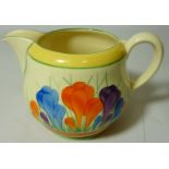 Clarice Cliff for Royal Staffordshire Ceramics 'Crocus' pattern jug H10.