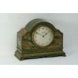 Asprey green lacquered mantel clock with chinoiserie decoration H16cm CLOCKS & BAROMETERS - as we