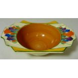 Bizarre by Clarice Cliff for Newport Pottery 'Crocus' pattern Daffodil shape grapefruit bowl L17.