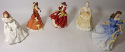 Four Royal Doulton figures 'Top O' The Hill' HN1834, 'Rebecca' HN4041, 'Julia' HN2705,