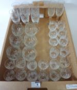 Set of six cut crystal champagnes,