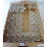 Set of six cut crystal champagnes,