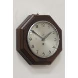 Kriegsmarine, wall mounted wardroom clock, barrel movement with steel dial with 'Third Reich Eagle',