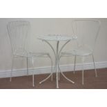 White finish garden bistro table (D60cm, H72cm),