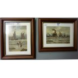 Maritime Scenes, pair of early 20th century watercolours signed by H.