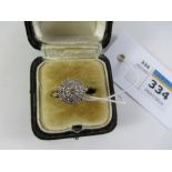 Diamond pyramid cluster ring hallmarked 9ct Condition Report <a href='//www.