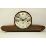1950s Kleninger mahogany mantel clock (W40cm, H19cm),