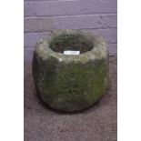 Small Yorkshire stone round trough/planter, D35cm,