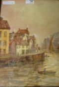 'Quay Side Whitby', early 20th century watercolour signed and titled E Nevil 37cm x 26.