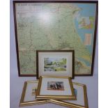 'The County of Humberside' wall map, signed limited edition print 'Coniston',