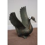 Copper finish garden swan figure, H68cm Condition Report <a href='//www.