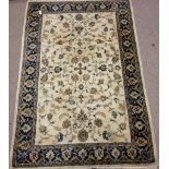 Indian Keshan design lime ground rug,