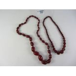 Two vintage amber bead necklaces Condition Report <a href='//www.davidduggleby.