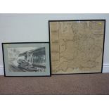 'Cheffins's Map of English and Scotch Railways' dated 1845-5th and Railway pencil sketch