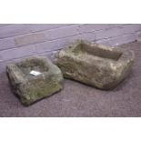 Two Yorkshire stone troughs Condition Report <a href='//www.davidduggleby.