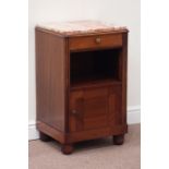 20th century mahogany French Art Deco style bedside fitted with drawer and ceramic lined pot