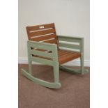Florenity teak and green painted rocking chair,