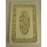 19th century Chinese Canton ivory visiting card case,