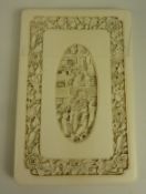 19th century Chinese Canton ivory visiting card case,